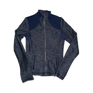 Lululemon Define Jacket Womens 8 Navy Blue Space Dye Full Zip Athletic Layer